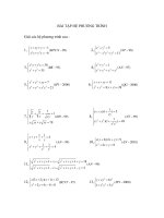 BÀI TẬP HỆ PHƯƠNG TRÌNH ppt