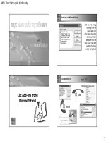 Môn: Thực hành quản trị trên máyAdd–ins của Microsoft ExcelBÀI 3Add–ins – ppt