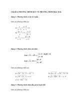 Chủ đề 6: PHƯƠNG TRÌNH QUY VỀ PHƯƠNG TRÌNH BẬC HAI pot