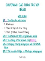 Bài giảng điện tử môn tin học: Các thao tác với bảng doc