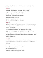 CÂU HỎI TRẮC NGHIỆM SINH HỌC ÔN THI ĐẠI HỌC (P6) doc