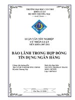 khóa luận tốt nghiệp bảo lãnh trong hợp đồng tín dụng ngân hàng