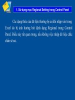 Bài giảng điện tử môn tin học: Sử dụng mục Regional Setting trong Control Panel doc