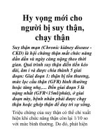 Hy vọng mới cho người bị suy thận, chạy thận pptx