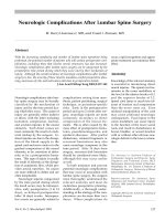 Các biến chứng thần kinh sau khi phẫu thuật cột sống thắt lưng potx