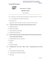 Đề thi học kỳ 1 khối 10 môn Hóa trường THPT Ngô Quyền ppsx