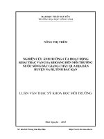 Nghiên cứu ảnh hưởng của hoạt động khai thác vàng Sa khoáng đến môi trường nước sông Bắc Giang chảy qua địa bàn huyện Na Rì, tỉnh Bắc Kạn