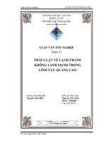 pháp luật về cạnh tranh không lành mạnh trong lĩnh vực quảng cáo