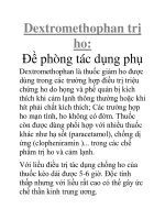 Dextromethophan trị ho: Ðề phòng tác dụng phụ docx