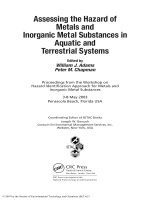 Assessing the Hazard of Metals and Inorganic Metal Substances in Aquatic and Terrestrial Systems - Chapter 1 ppsx