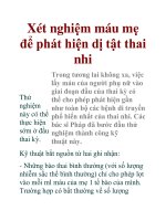 Xét nghiệm máu mẹ để phát hiện dị tật thai nhi pps