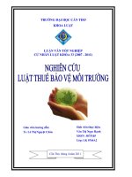 khóa luận tốt nghiệp nghiên cứu luật thuế bảo vệ môi trường