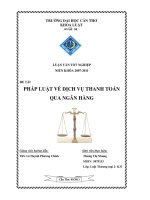 pháp luật về dịch vụ thanh toán qua ngân hàng