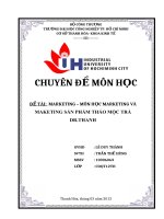 MARKETING – môn học MARKETING và MAKETING sản PHẨM THẢO mộc TRÀ DR THANH