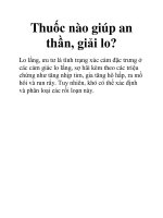 Thuốc nào giúp an thần, giải lo? pot
