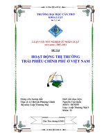 khóa luận tốt nghiệp hoạt động thị trường trái phiếu chính phủ ở việt nam