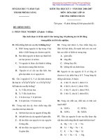 Đề kiểm tra học kỳ 1 năm 2006-2007 hóa 10 TP Đà Nẵng docx