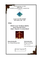 pháp luật về hoạt động bao thanh toán thực trạng và giải pháp