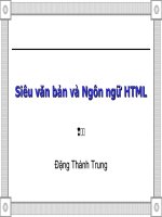 Bài giảng điện tử môn tin học: Siêu văn bản và Ngôn ngữ HTML doc