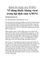 Khuyến nghị của WHO: Về dùng thuốc kháng virut trong đại dịch cúm A/H1N1 docx
