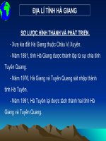 Giáo án điện tử môn Địa Lý: Địa Lý địa phương tỉnh Hà Giang potx