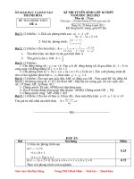 Đề Thi Toán vào lớp 10 năm 2012- 2013 tỉnh Thanh Hóa