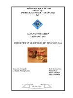 chế độ pháp lý về hợp đồng tín dụng ngắn hạn