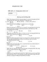 ĐỀ KIỂM TRA 1 TIẾT HÓA 12 CÓ ĐÁP ÁN