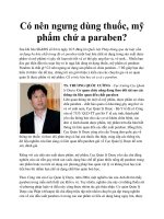 Có nên ngưng dùng thuốc, mỹ phẩm chứ a paraben? doc