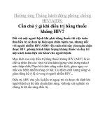 Hưởng ứng Tháng hành động phòng chống HIV/AIDS: Cần chú ý gì khi điều trị bằng thuốc kháng HIV? potx