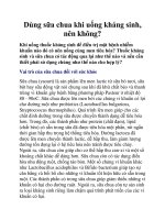 Dùng sữa chua khi uống kháng sinh, nên không? pdf