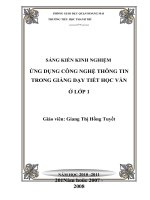 SÁNG KIẾN KINH NGHIỆM  ỨNG DỤNG CÔNG NGHỆ THÔNG TIN TRONG GIẢNG DẠY TIẾT HỌC VẦN Ở LỚP 1