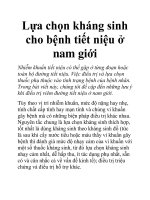 Lựa chọn kháng sinh cho bệnh tiết niệu ở nam giới ppsx