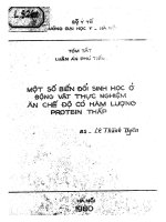 Một số biến đổi sinh học ở động vật thực nghiệm ăn chế độ có hàm lượng protein thấp