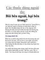 Các thuốc dùng ngoài da: Bôi bên ngoài, hại bên trong? doc