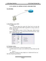CÁC LỆNH CẤU HÌNH CƠ BẢN CHO ROUTER