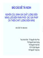 BÁO CÁO NGHIÊN CỨU KHOA HỌC ĐÁNH GIÁ CHẤT LƯỢNG ĐIỆN NĂNG TRÊN LƯỚI PHÂN PHỐI TỈNH TIỀN GIANG