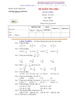 Kiểm tra học kì 1 môn Toán 7 Trường THCS TT Phú Hòa ppsx