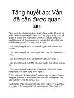 Tăng huyết áp: Vấn đề cần được quan tâm pptx