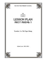 Giáo án bồi dưỡng first friend 1 unit 1