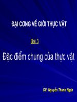 giáo án bồi dưỡng sinh học 6 đặc điểm chung của thực vật