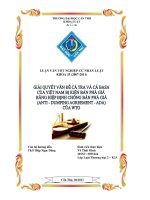 Khóa luận tốt nghiệp giải quyết vấn đề cá tra và cá basa của việt nam bị kiện bán phá giá bằng hiệp định chống bán phá giá của WTO