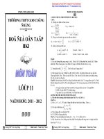 Giáo trình ôn tập môn toán lớp 11 năm 2011-2012 docx