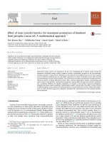 K constant effect of mass transfer kinetics for maximum production of biodiesel