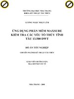 ỨNG DỤNG PHẦN mềm MAXSURE KIỂM TRA các yếu tố THỦY TĨNH tàu 13 500 DWT