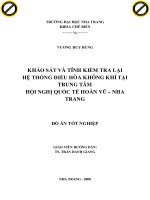 KHẢO sát và TÍNH KIỂM TRA lại  hệ THỐNG điều hòa KHÔNG KHÍ tại  TRUNG tâm  hội NGHỊ QUỐC tế HOÀN vũ –NHA  TRANG