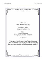 Bài thảo luận môn kinh tế công cộng: Vận dụng lý thuyết ngoại ứng để phân tích tổn thất phúc lợi xã hội do VEDAN pdf
