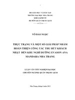 THỰC TRẠNG và một số GIẢI PHÁP NHẰM HOÀN THIỆN CÔNG tác THU hút KHÁCH NHẬT đến KHU NGHỈ DƯỠNG EVASON ANA MANDARA NHA TRANG