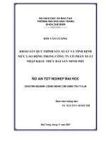 KHẢO SÁT QUY TRÌNH SẢN XUẤT VÀ TÍNH ĐỊNH MỨC LAO ĐỘNG TRONG CÔNG TY CỔ PHẦN XUẤT NHẬP KHẨU THỦY HẢI SẢN MINH PHÚ