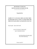 Luận văn Thạc sĩ Khoa học Quản trị kinh doanh: Nghiên cứu và xây dựng chiến lược